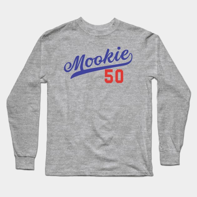 Mookie Betts 50 Los Angeles Baseball Jersey Long Sleeve T-Shirt by Hevding